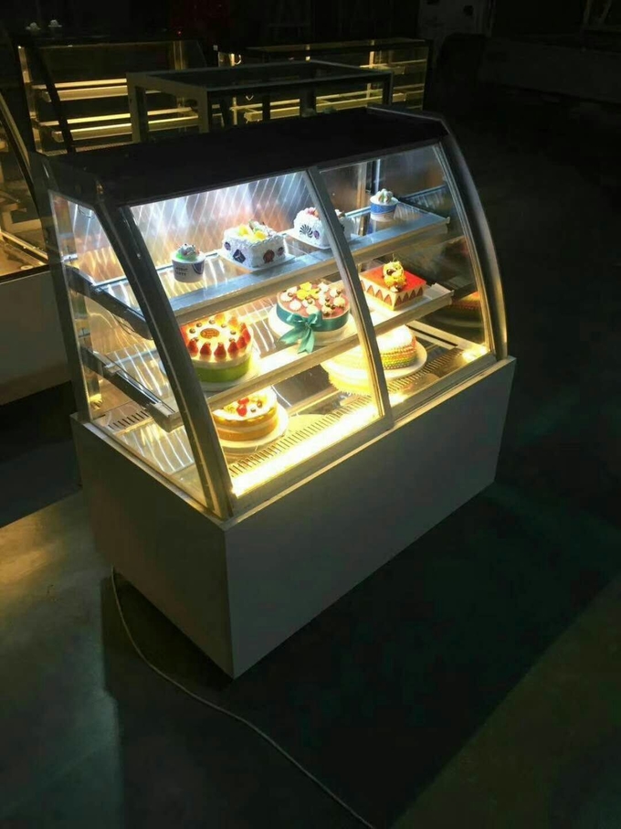 Изогнутый Refrigerated передней гранью торт охлаженный воздухом свежие держа 2 шкафа дисплея