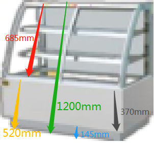 Изогнутый Refrigerated передней гранью торт охлаженный воздухом свежие держа 5 шкафа дисплея