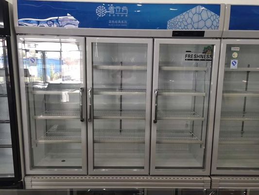 Beverage 3 Glass Door Commercial Refrigerator Supermarket