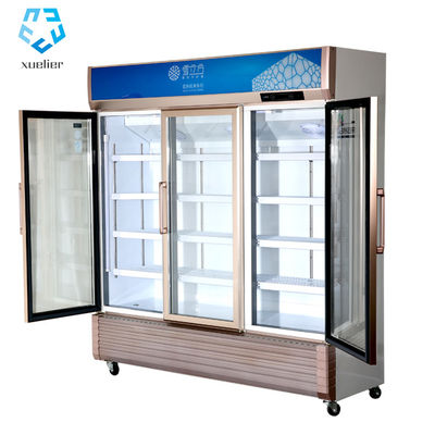 Triple Door Glass Door Display Freezer Vertical Fan Cooling