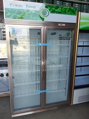 Double Door Upright Glass Door Display Freezer 2 To 8 Degree