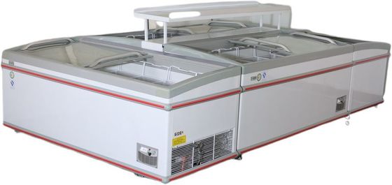 Top Open Supermarket Island Freezer Single Temperature Manual Defrost