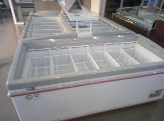 Top Open Supermarket Island Freezer Single Temperature Manual Defrost