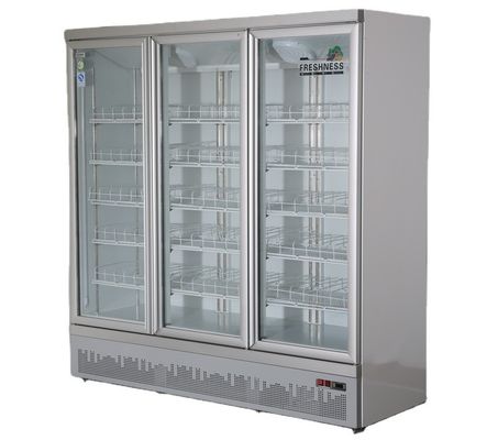 Restaurant Bar Beverage Upright Glass Door Freezer Three Door