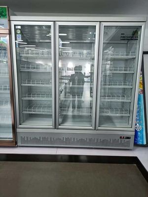 Supermarket Glass Door Upright Fridge 4 Doors 110V To 240V