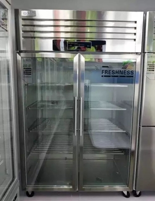 Fresh Food Meat Ice Cream Double Glass Door Refrigerated Freezer