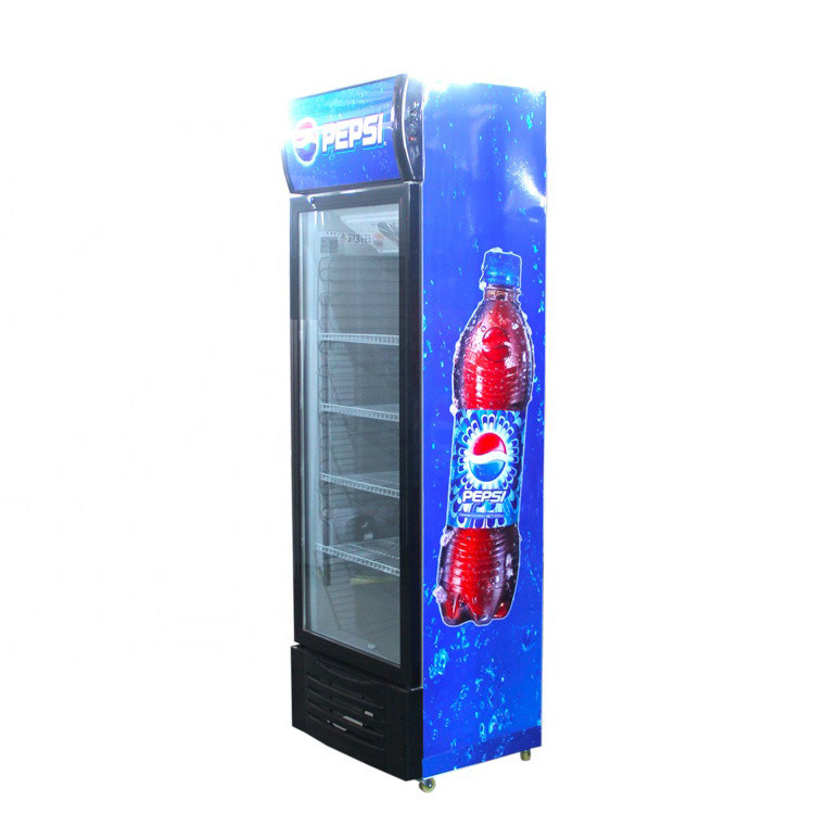 Electric Drink 290L Single Door Display Chiller Direct Cooling